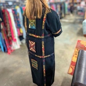 Coloratura Southwestern Western Native 100% Wool Long Coat Size S $1090.00